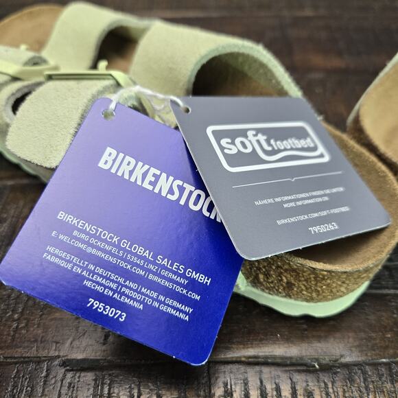 NEW Birkenstock Arizona Womens Size 6 EU 37 Narrow Sandal Suede Soft Bed Green - Picture 11 of 11
